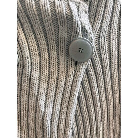 Anthropologie Light Blue Shawl Collar Double Button Cardigan Sweater sz L EUC - Picture 2 of 7